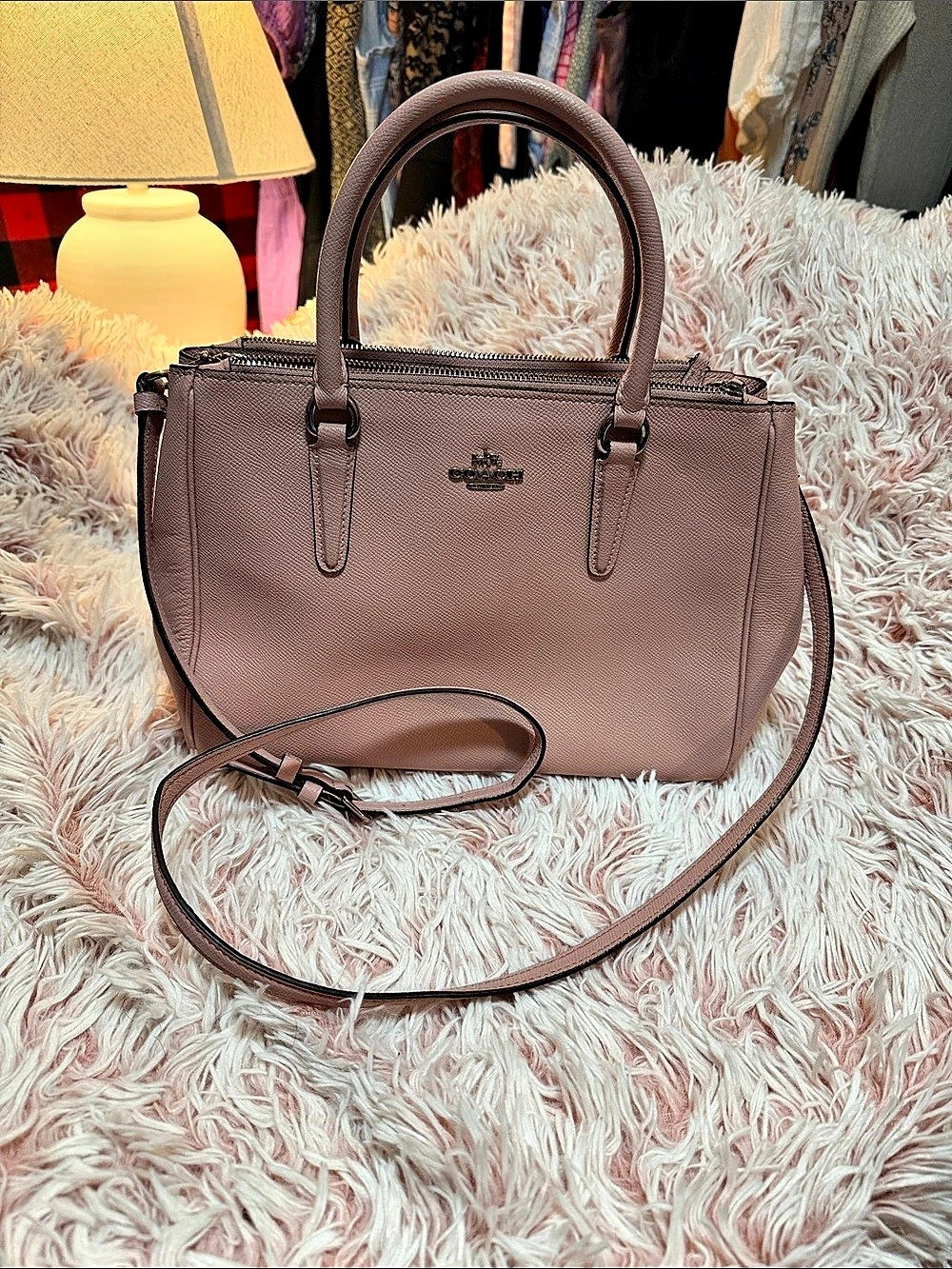 Coach Peyton Jordan Double Zip Carryall Pink Satchel